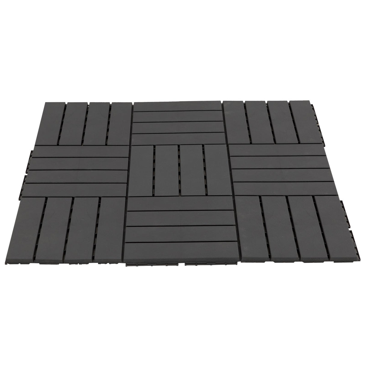 easycomfort easycomfort set 9 mattonelle a incastro per terrazzo piastrelle per pavimenti 30x30x2cm in pp antiscivolo area 0 81 mq nero ean 8054111842457