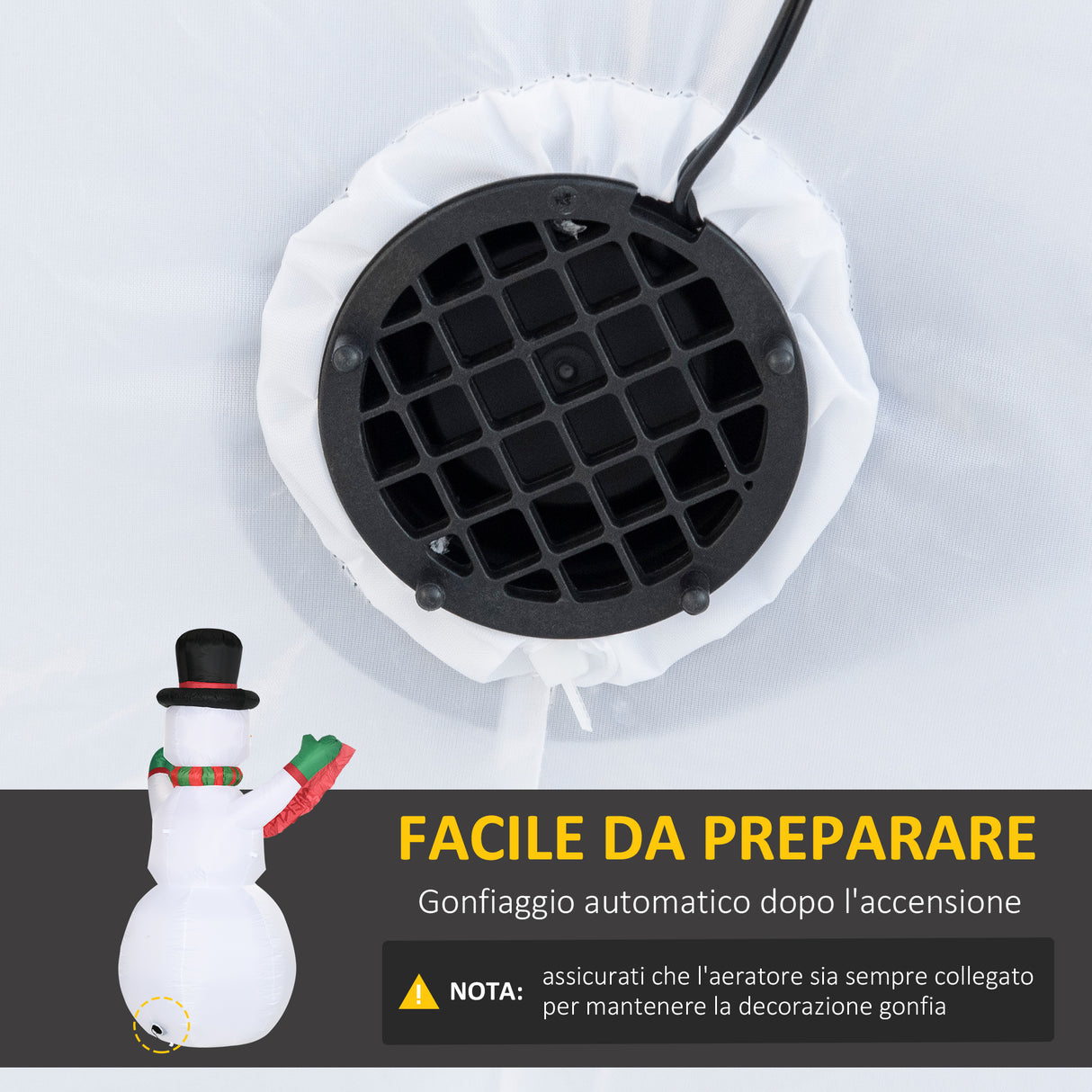 easycomfort easycomfort pupazzo di neve gonfiabile gigante da esterno impermeabile con luci a led