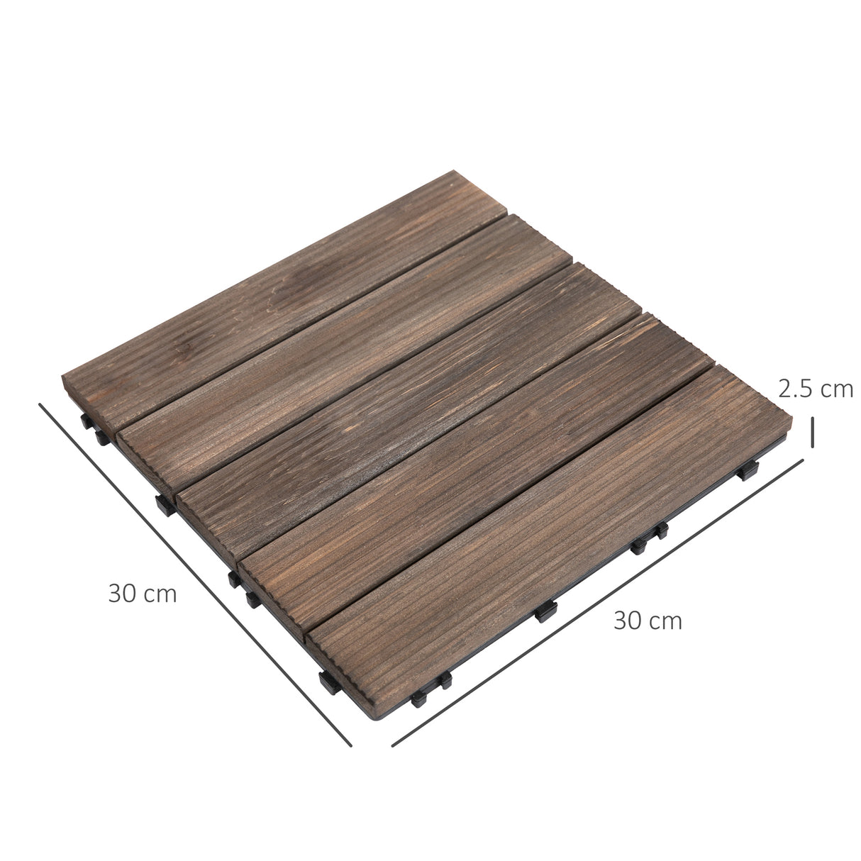 easycomfort easycomfort piastrelle per esterni pavimento in legno set 27 pezzi montaggio a incastro 30x30x2.5cm