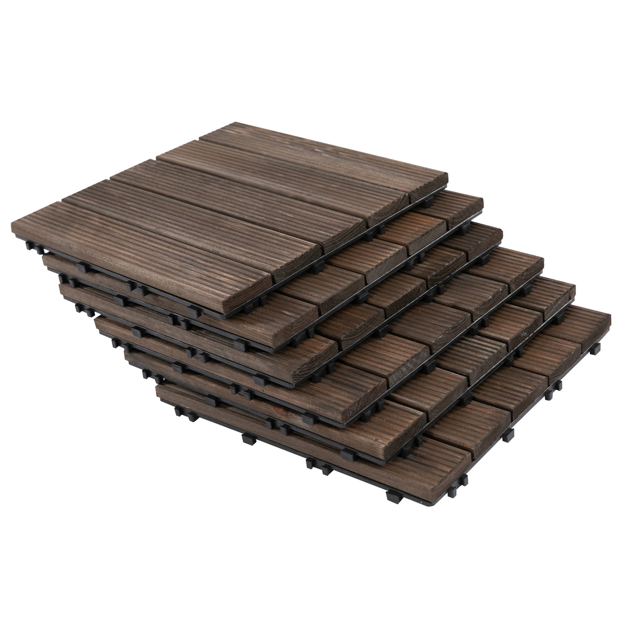 easycomfort easycomfort piastrelle per esterni pavimento in legno set 27 pezzi montaggio a incastro 30x30x2.5cm