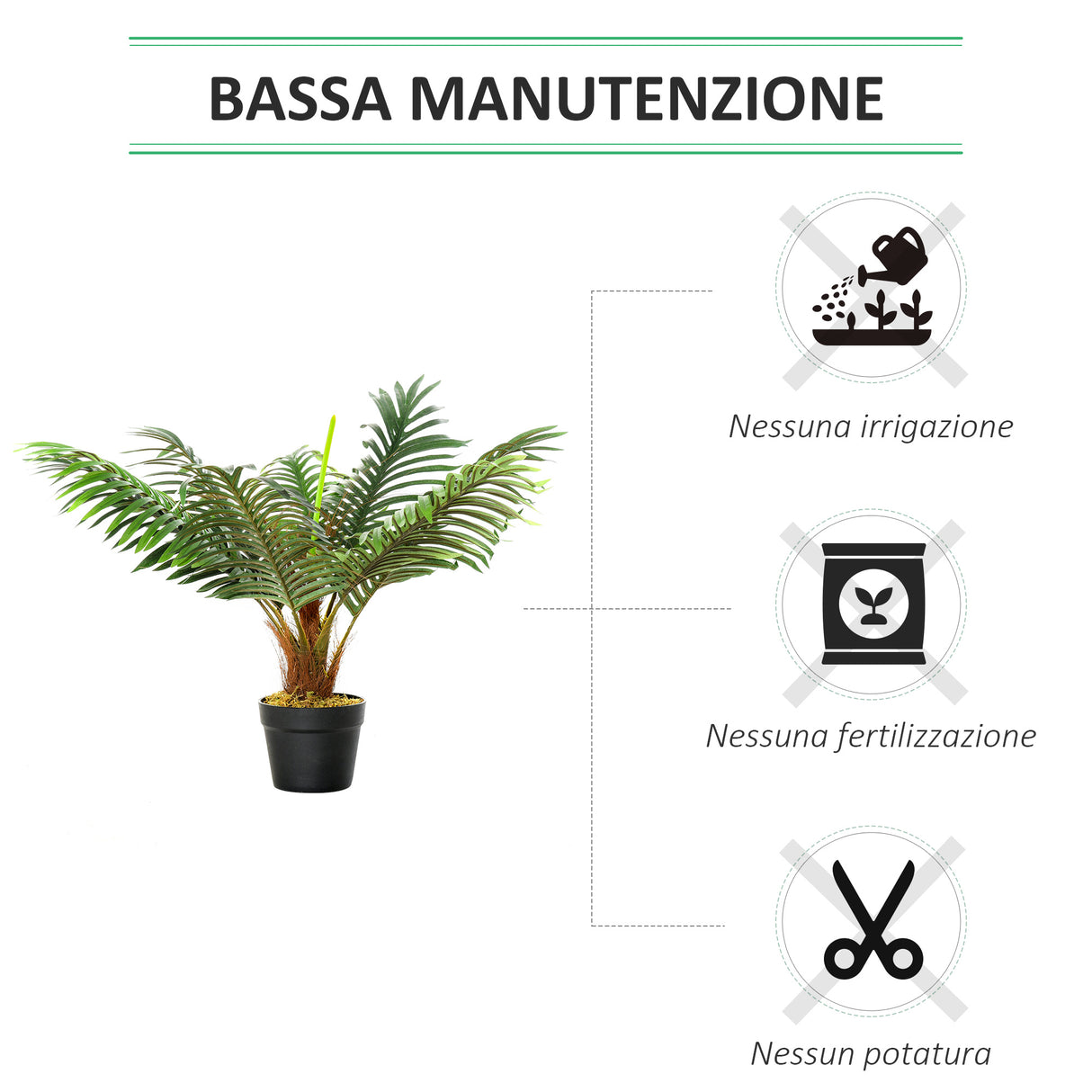 easycomfort easycomfort palma in plastica decorativa pianta tropicale finta con vaso ean 8054111841993