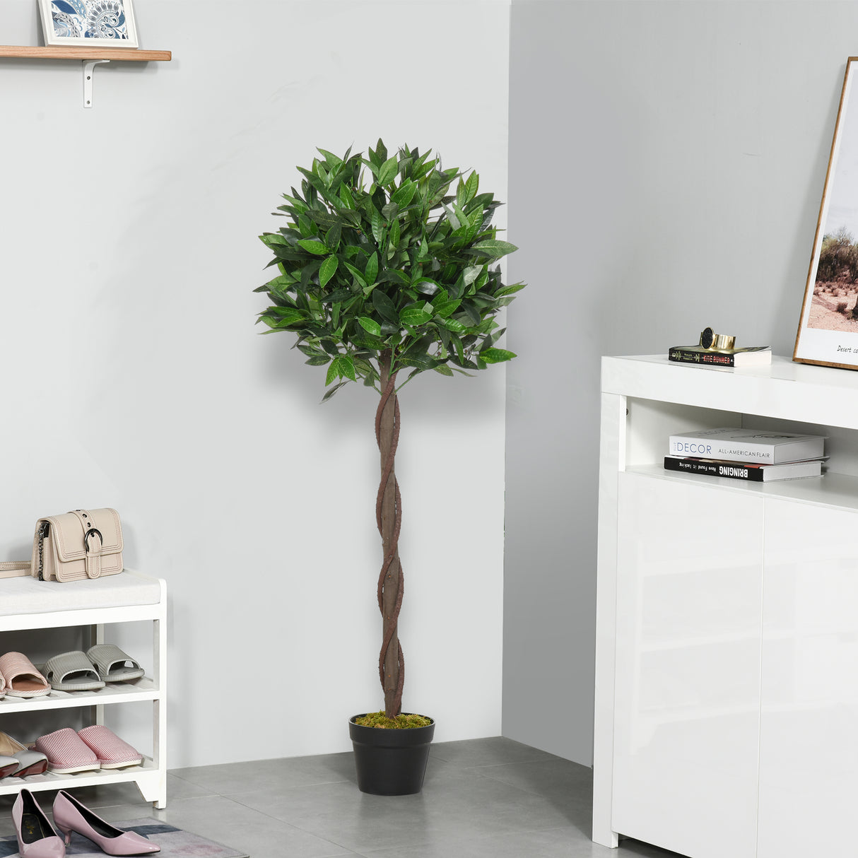 easycomfort easycomfort set 2 piante finte di alloro in vaso alte 120cm per interni ed esterni ean 8054144133454