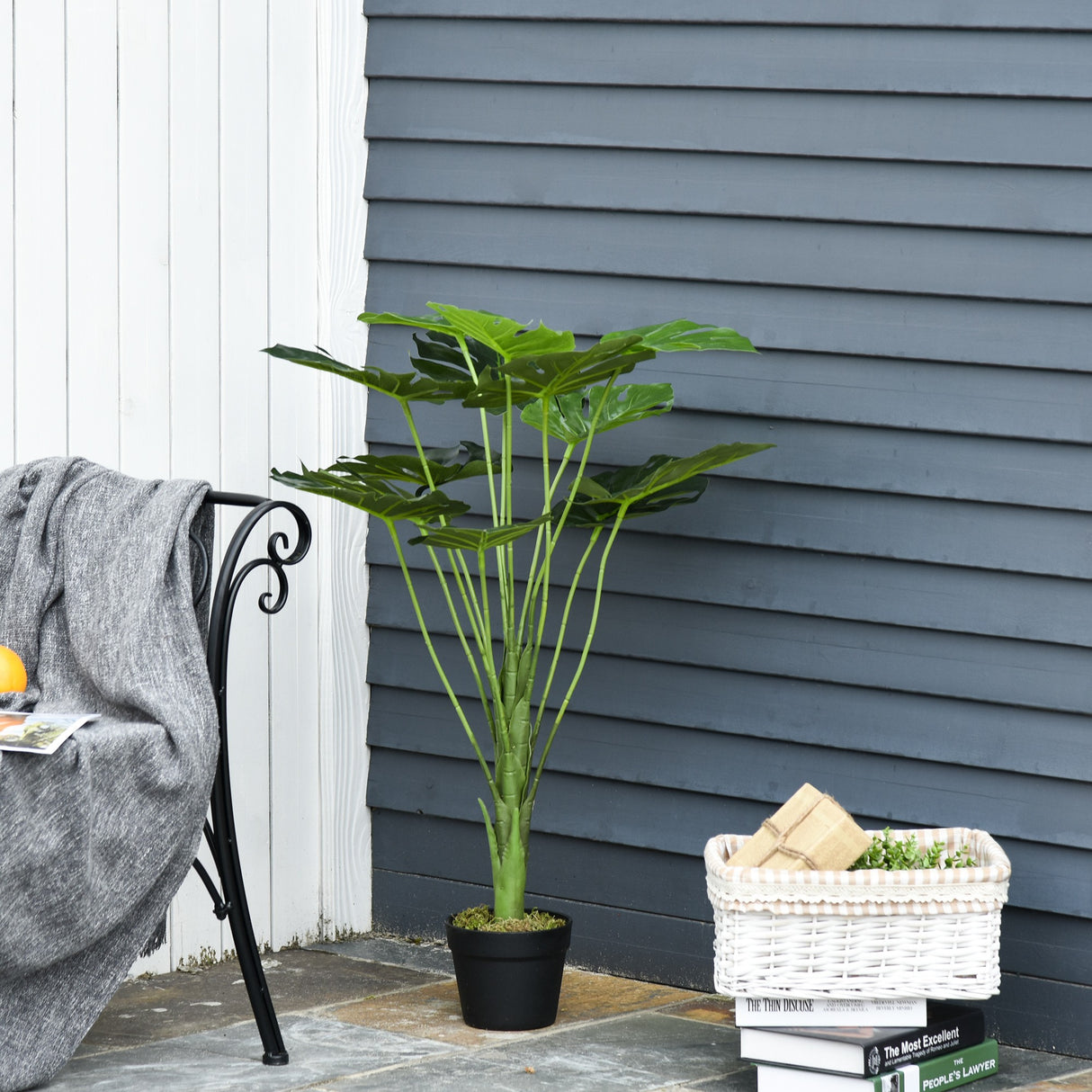 easycomfort easycomfort monstera artificiale 13 foglie e vaso alta 85cm per interno ed esterno ean 8054111846448