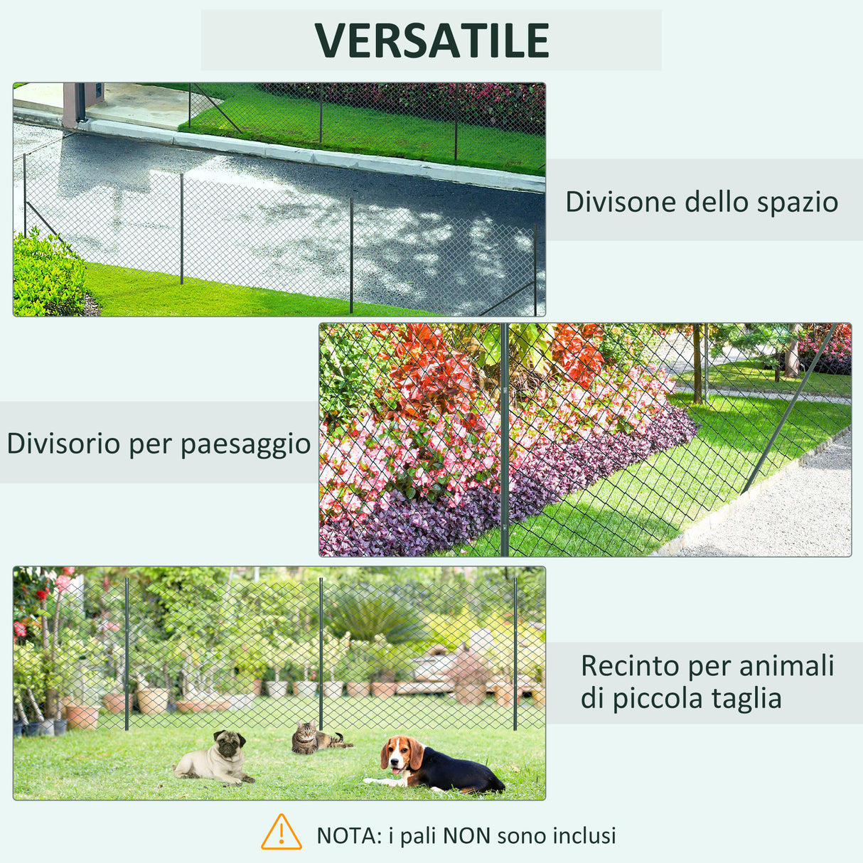 easycomfort easycomfort rete di recinzione in acciaio e pvc per spazi esterni rotolo da 25m e altezza 1 7m verde