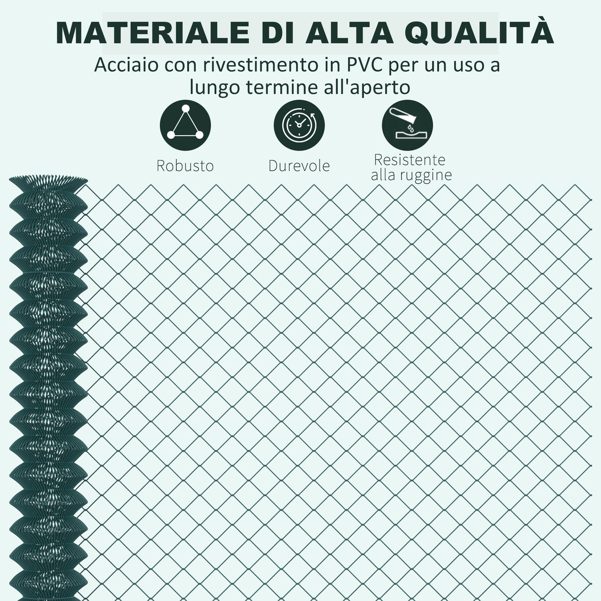 easycomfort easycomfort rete di recinzione in acciaio e pvc per spazi esterni rotolo da 25m e altezza 1 7m verde