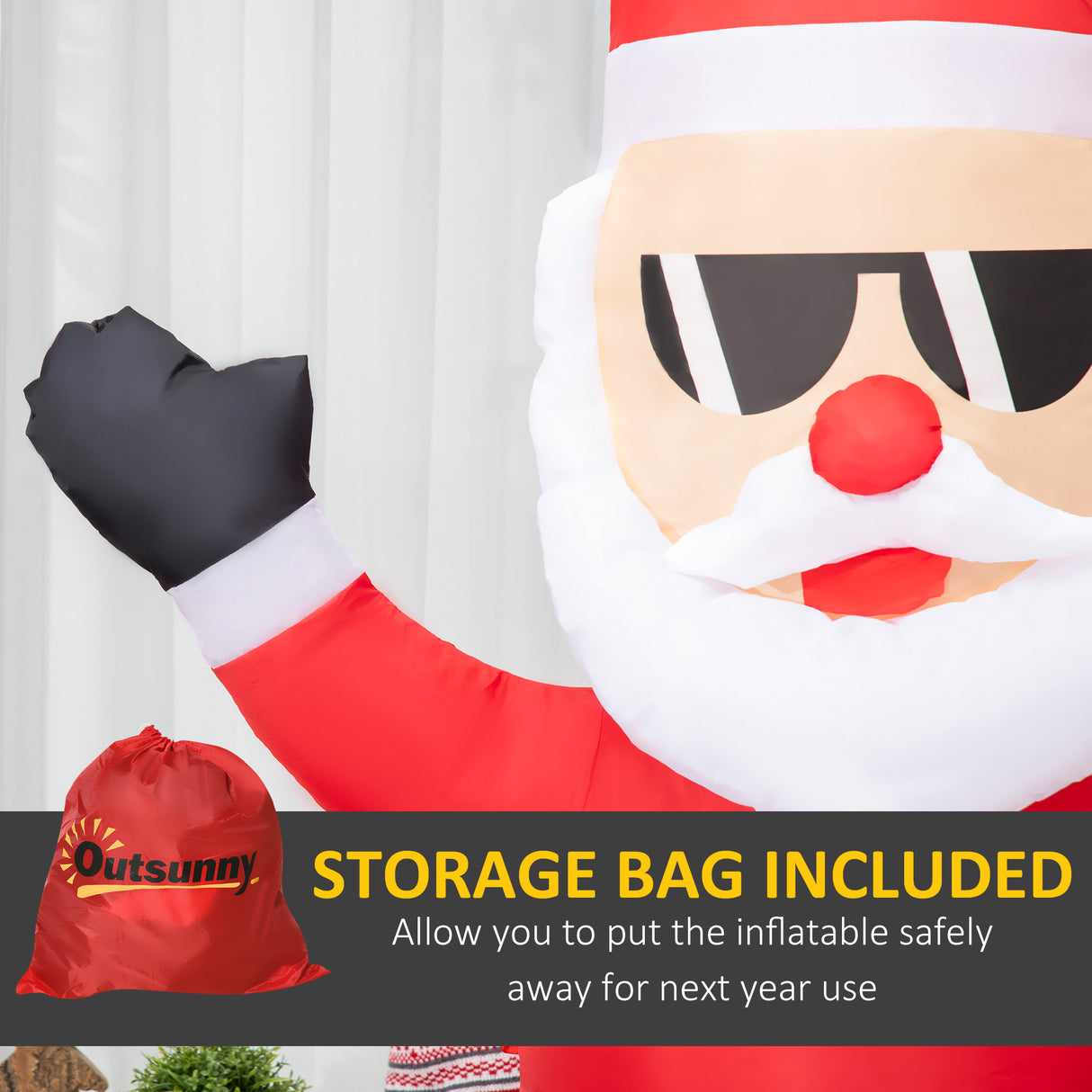 easycomfort easycomfort babbo natale gonfiabile con occhiali da sole luci led e gonfiatore incluso 89x44x178cm