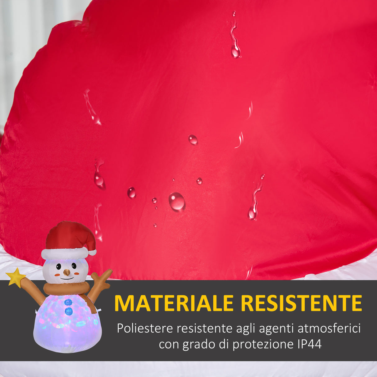 easycomfort easycomfort pupazzo di neve gonfiabile con luce led colorata con gonfiatore incluso 97x50x120cm