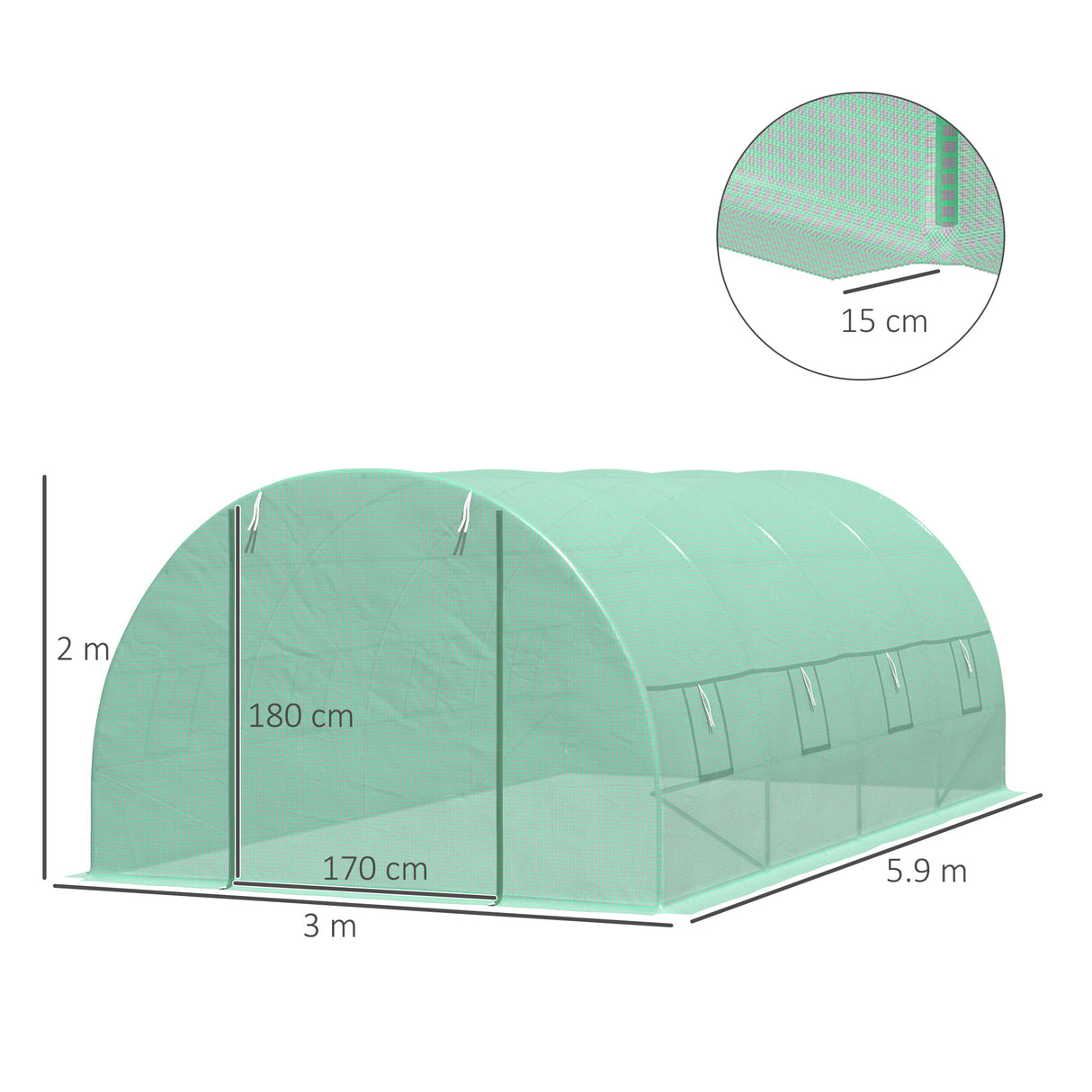 easycomfort easycomfort serra a tunnel per piante verde 6x3x2m ean 8054144132549