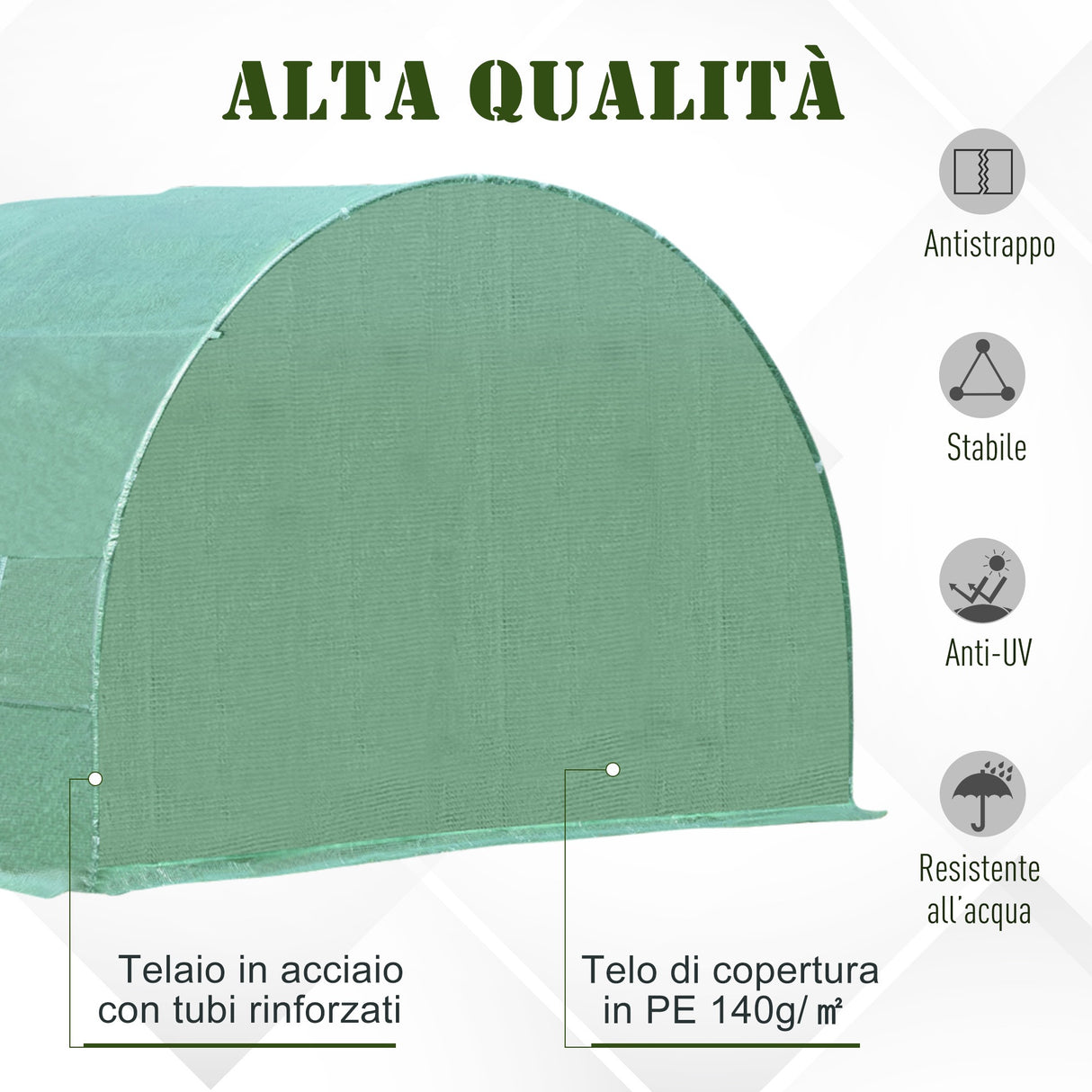 easycomfort easycomfort serra a tunnel per piante verde 6x3x2m ean 8054144132549