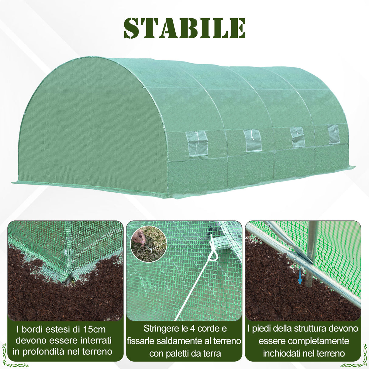easycomfort easycomfort serra a tunnel per piante verde 6x3x2m ean 8054144132549