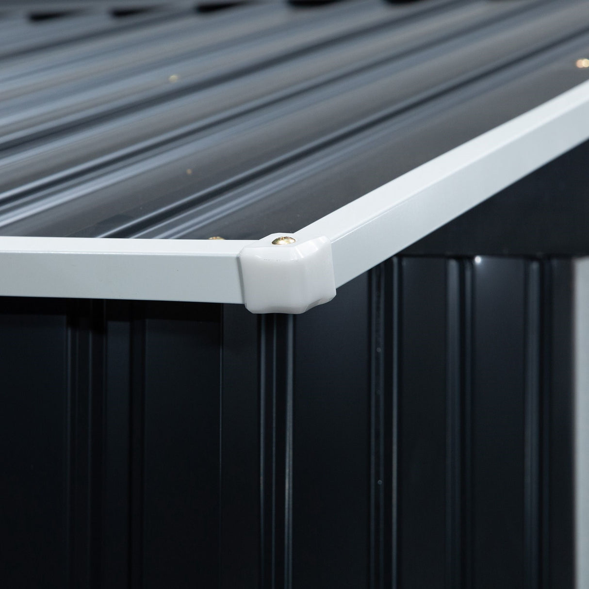 easycomfort easycomfort casetta da giardino porta utensili in lamiera con porte scorrevoli 213x130x185cm grigio scuro