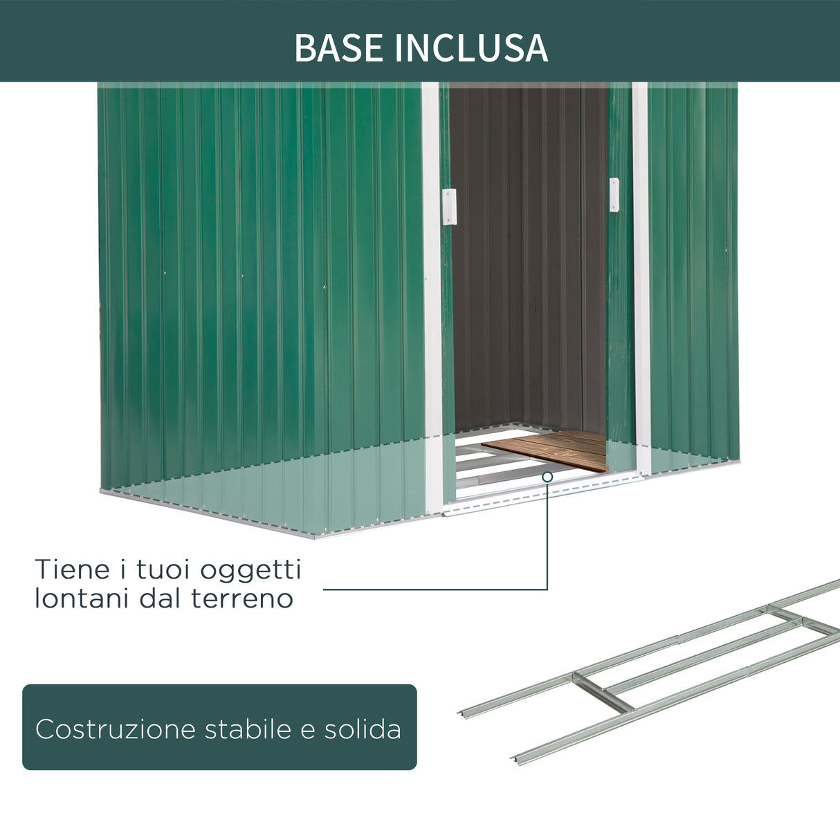 easycomfort easycomfort casetta da giardino porta utensili in lamiera di acciaio capanno da giardino in acciaio con porte scorrevoli 213x130x185cm verde