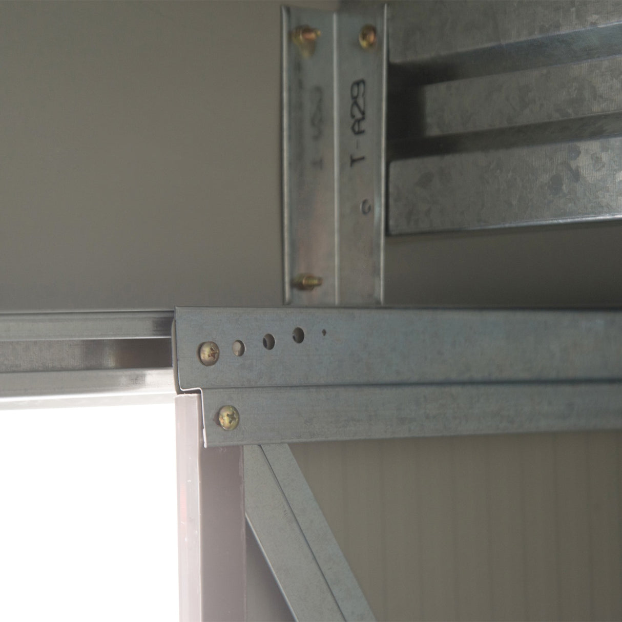 easycomfort easycomfort casetta da giardino porta utensili in lamiera con porte scorrevoli 213x130x185cm grigio