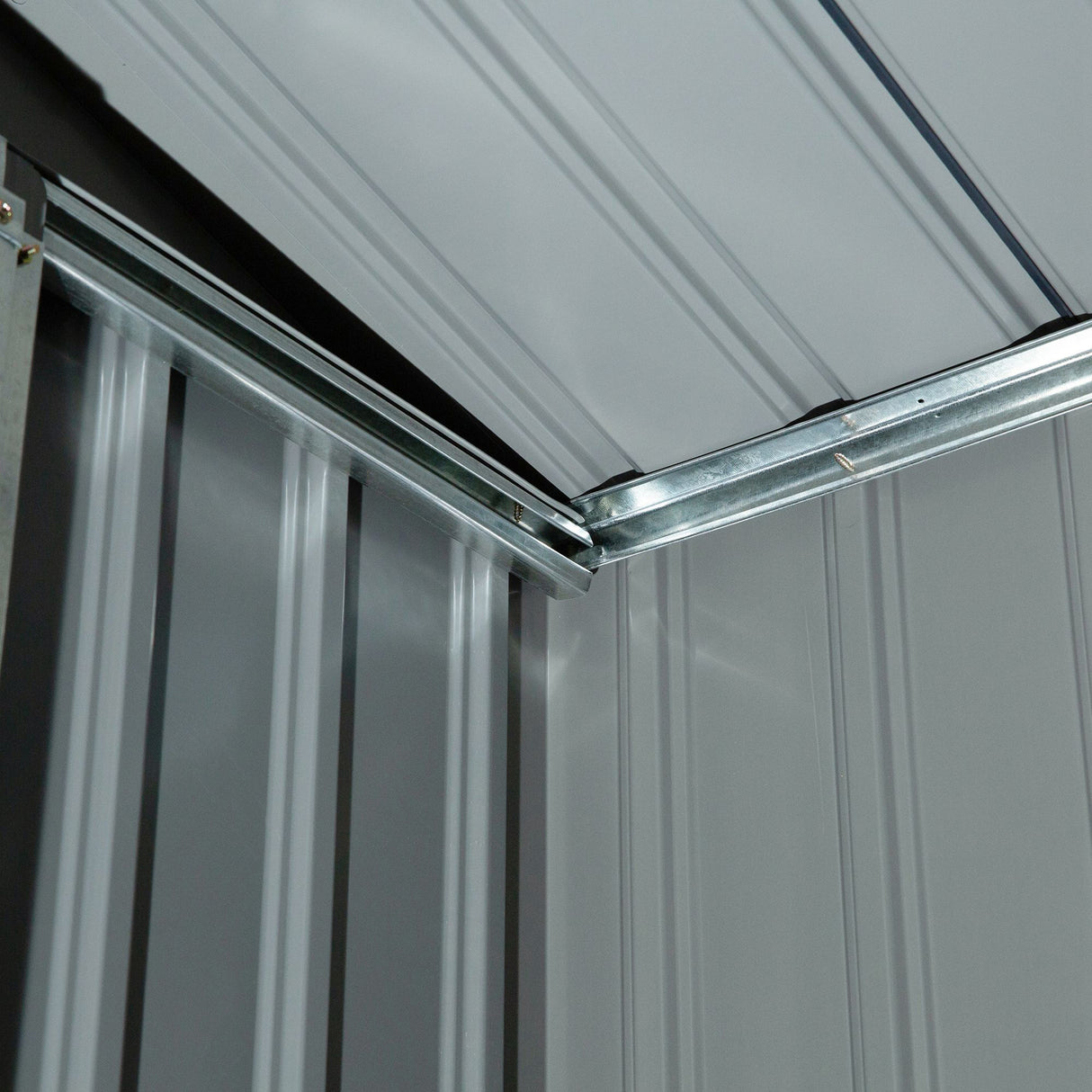 easycomfort easycomfort casetta porta utensili in acciaio capanno da giardino con porte scorrevoli 213x130x185 cm bianco