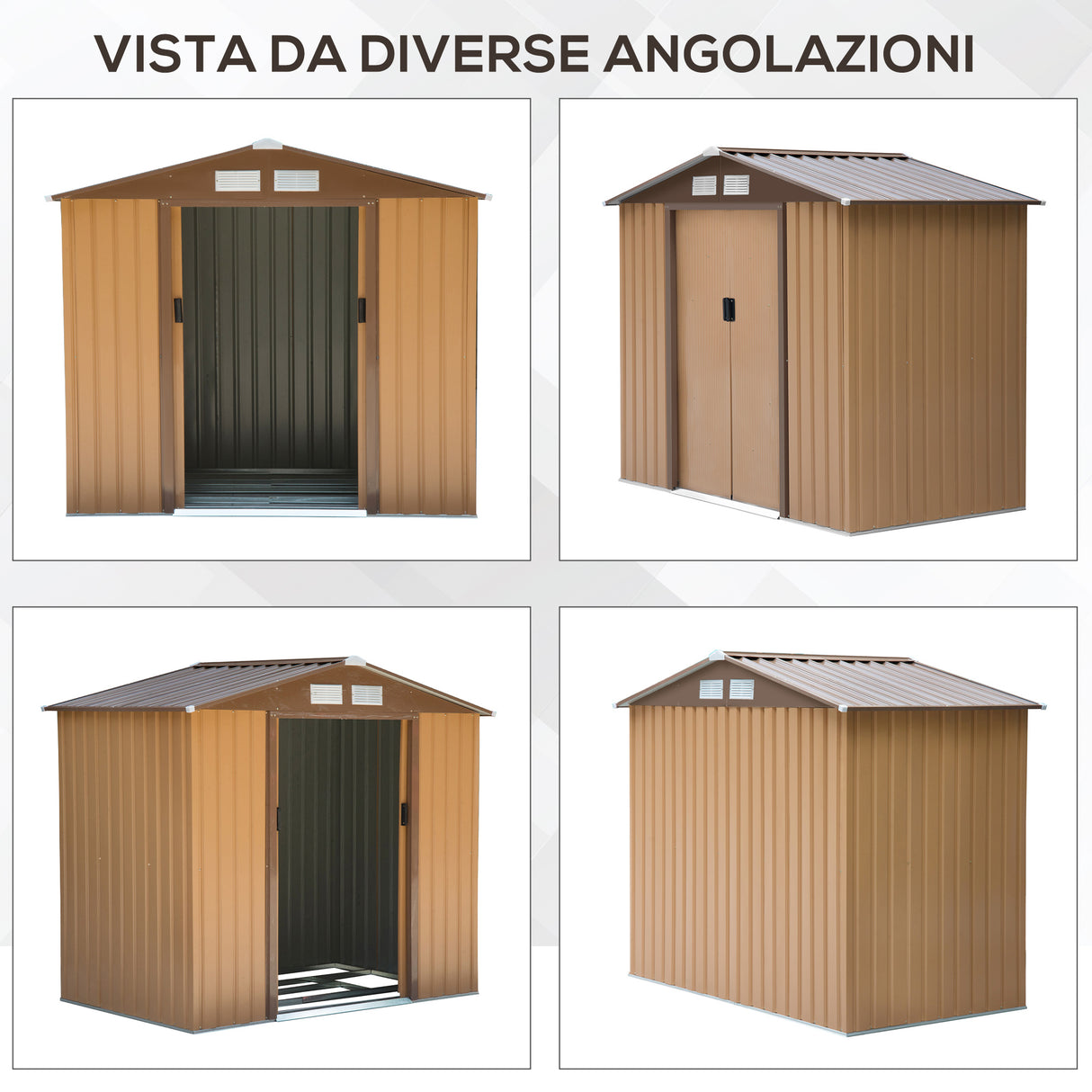 easycomfort easycomfort casetta da giardino porta utensili in lamiera di acciaio capanno da giardino in acciaio con porte scorrevoli 213x130x185cm giallo