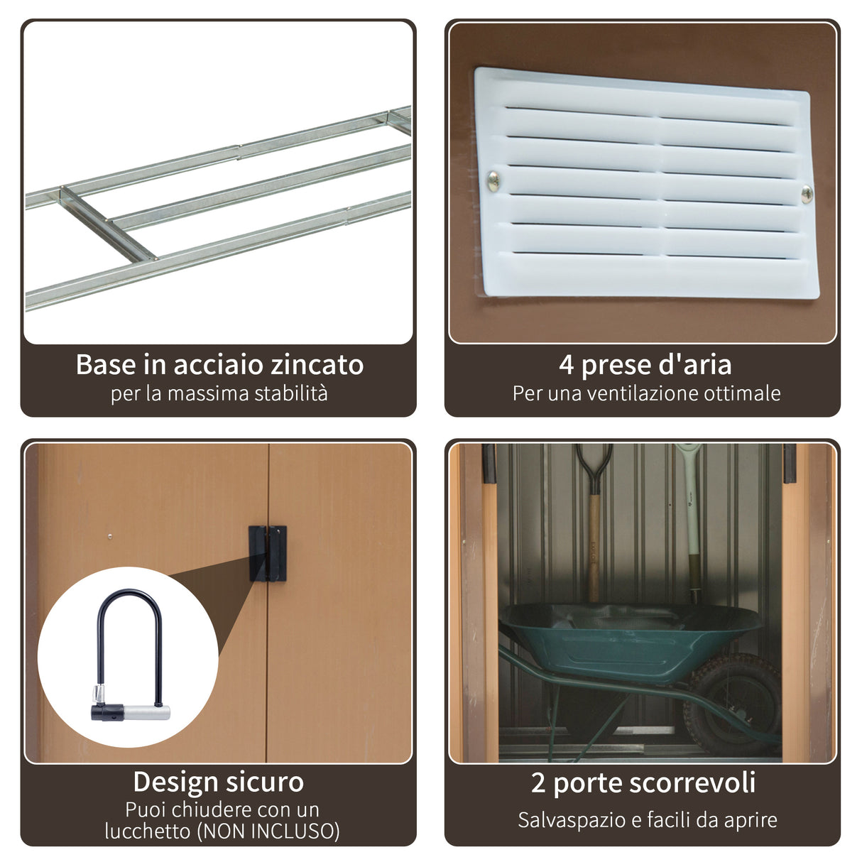 easycomfort easycomfort casetta da giardino porta utensili in lamiera di acciaio capanno da giardino in acciaio con porte scorrevoli 213x130x185cm giallo