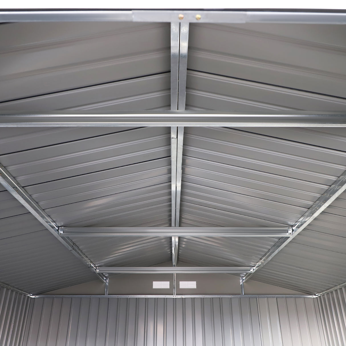 easycomfort easycomfort casetta da giardino porta utensili in lamiera di acciaio capanno da giardino in acciaio con porte scorrevoli 340x386x200cm grigio