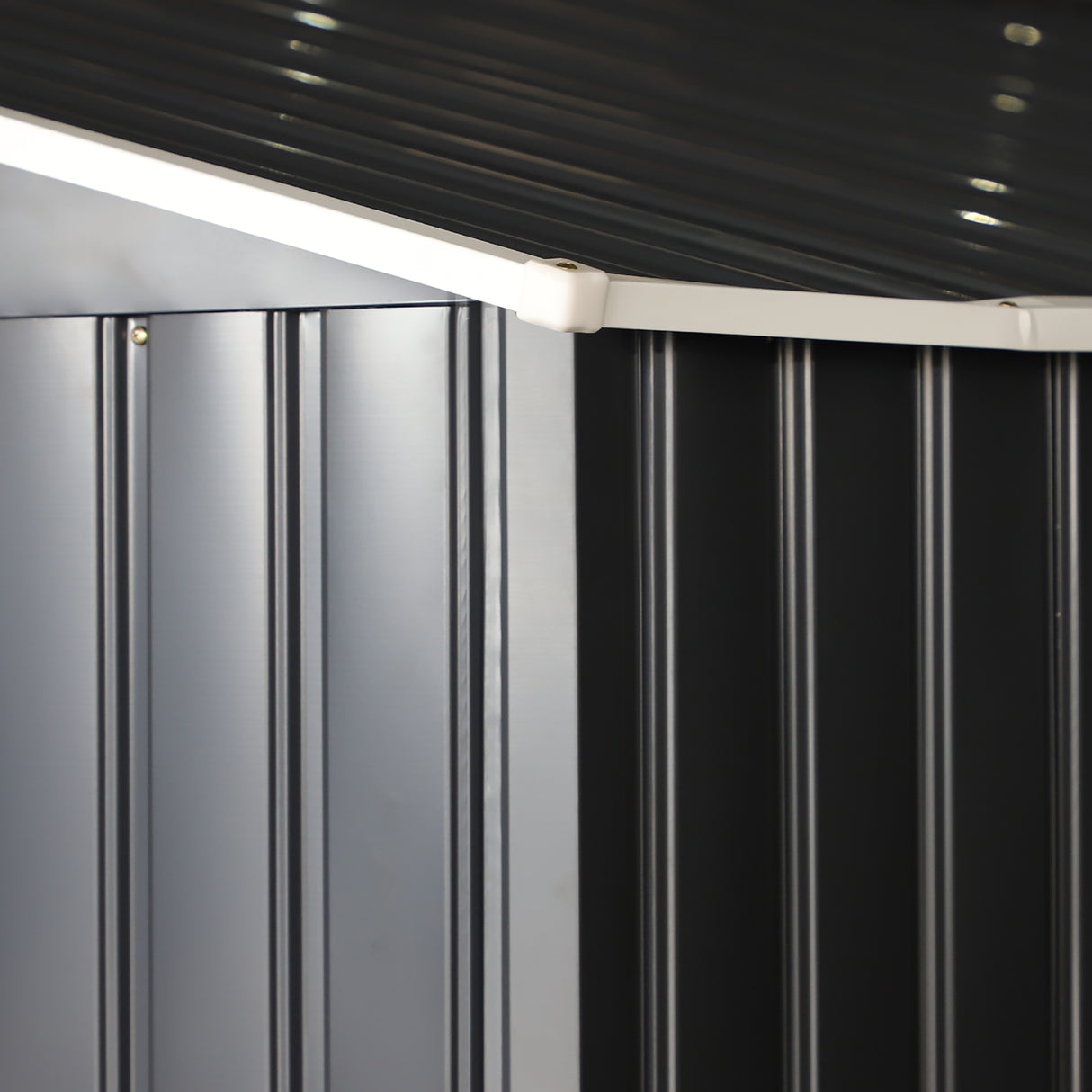 easycomfort easycomfort casetta da giardino porta utensili in lamiera di acciaio capanno da giardino in acciaio con porte scorrevoli 340x386x200cm grigio