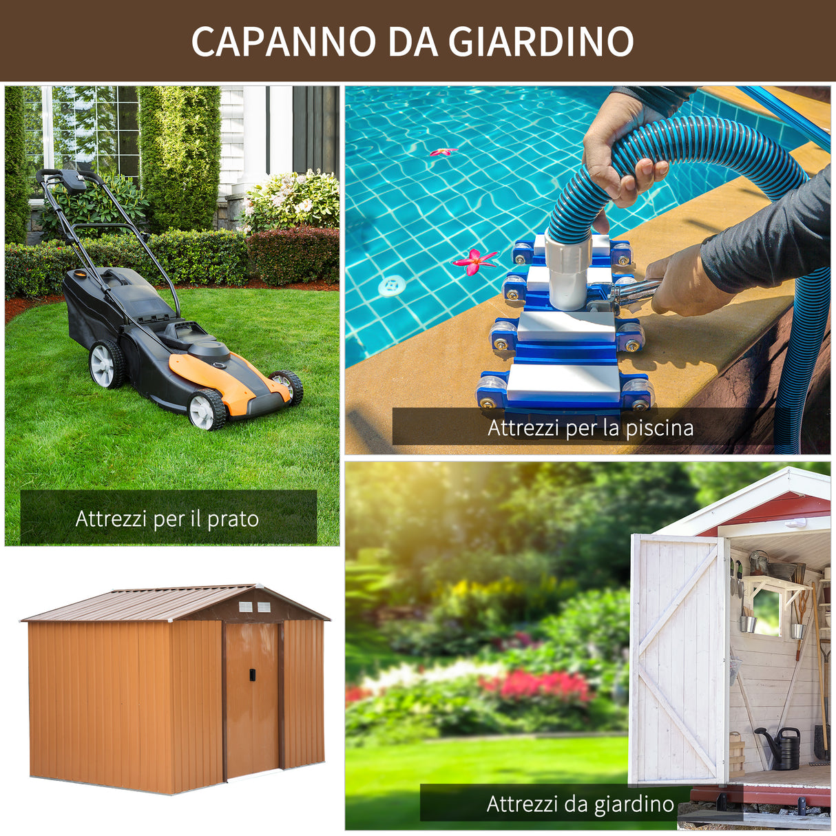 easycomfort easycomfort casetta da giardino porta utensili in lamiera di acciaio capanno da giardino in acciaio con porte scorrevoli 277x195x192cm giallo