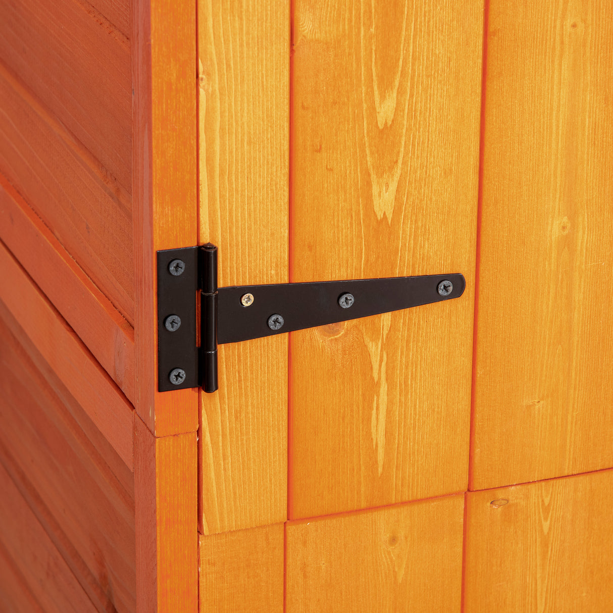 easycomfort easycomfort casetta da giardino porta attrezzi in legno con 2 ante e 3 mensole 84x52x188cm