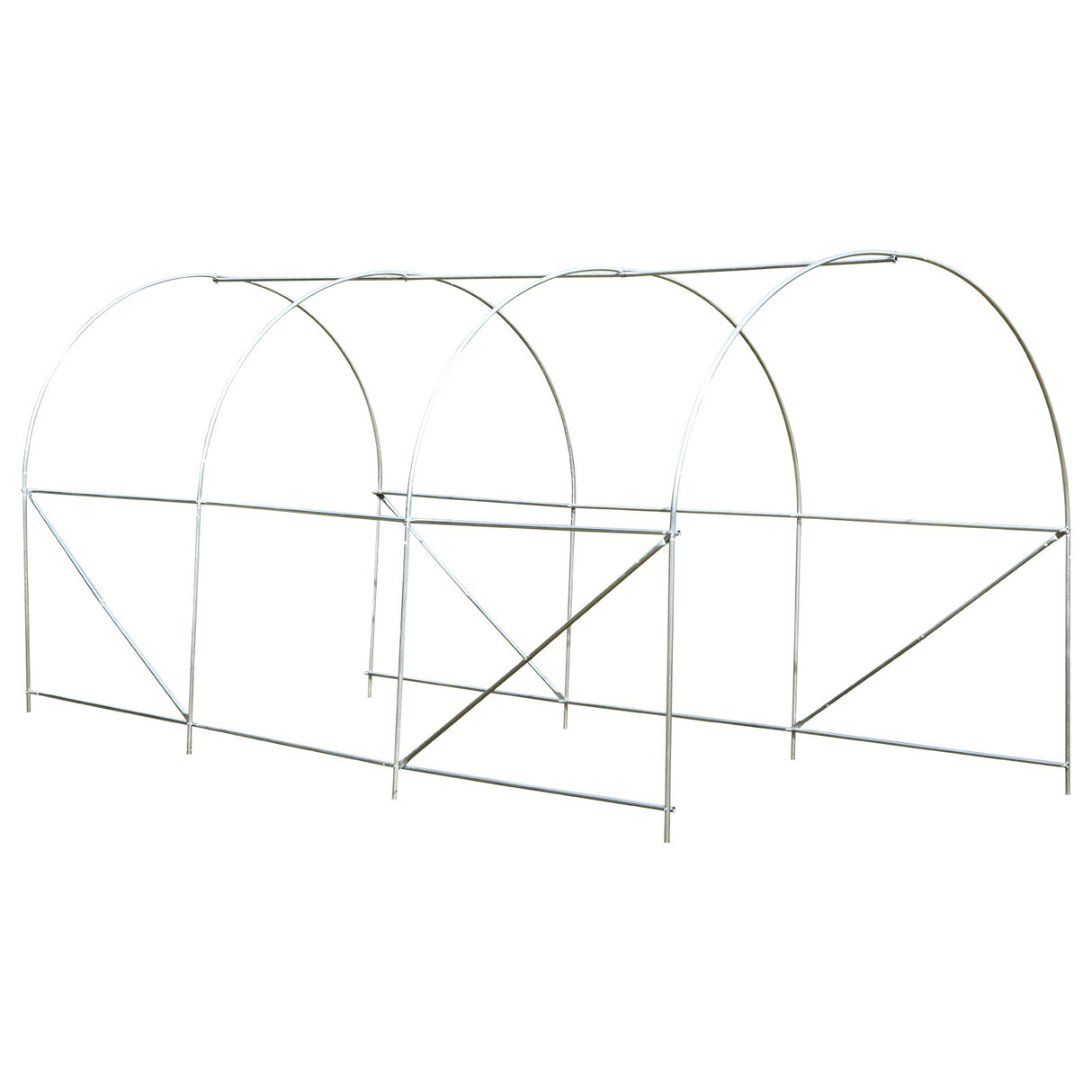 easycomfort easycomfort serra da giardino a tunnel 4x2x2m con struttura in acciaio e telo in polietilene bianco ean 8054144130323