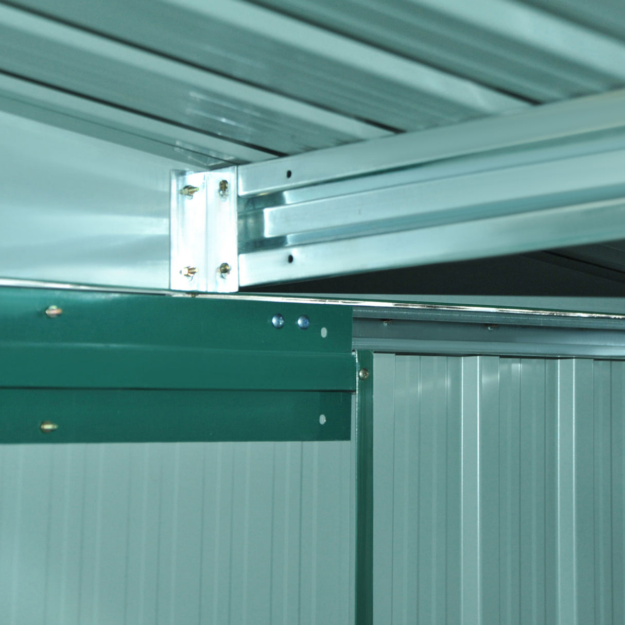 easycomfort easycomfort casetta da giardino porta utensili in lamiera di acciaio capanno da giardino in acciaio con porte scorrevoli 258x206x178cm verde