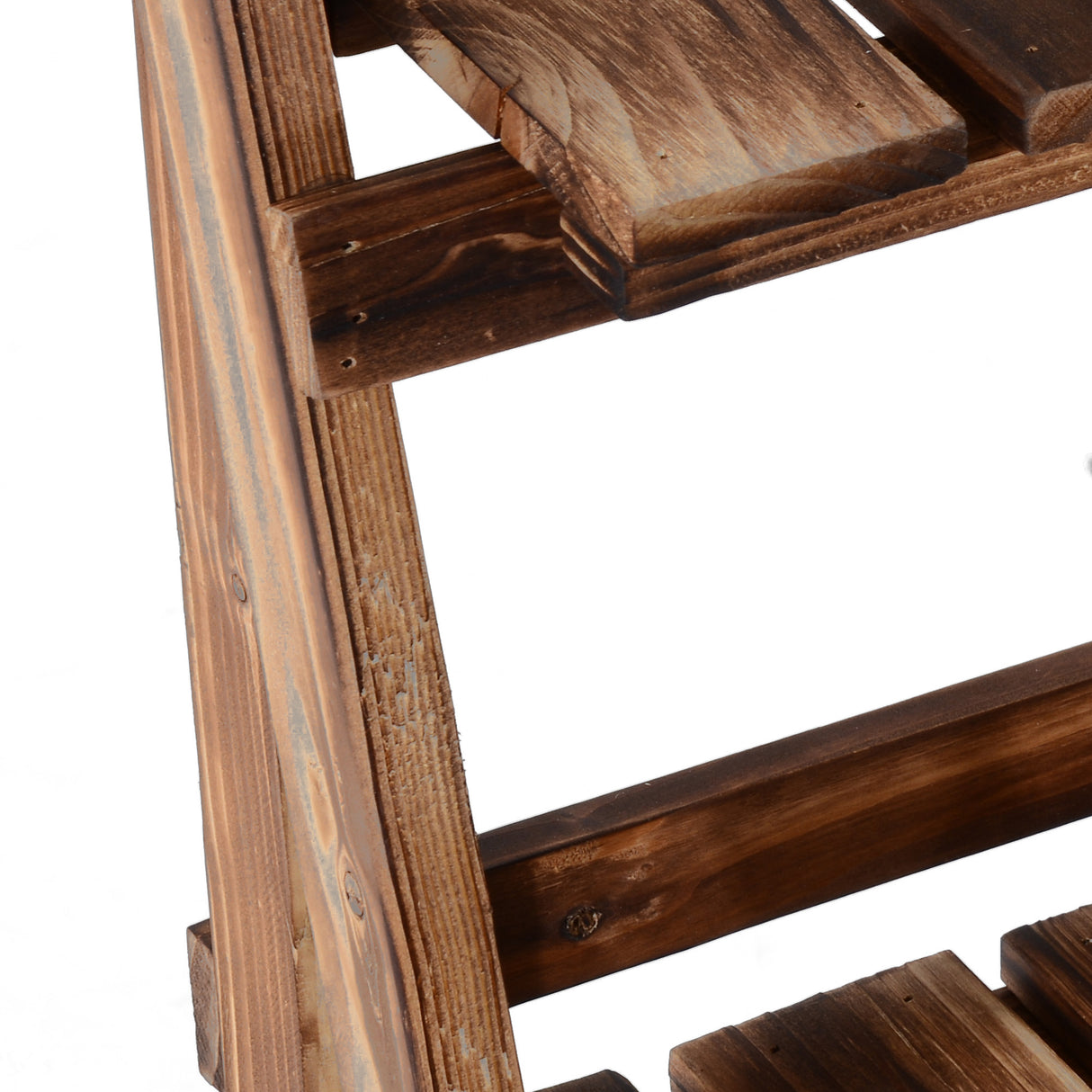 easycomfort easycomfort scaffale portapiante pieghevole in legno di abete con 3 livelli da esterno 40x37x93cm