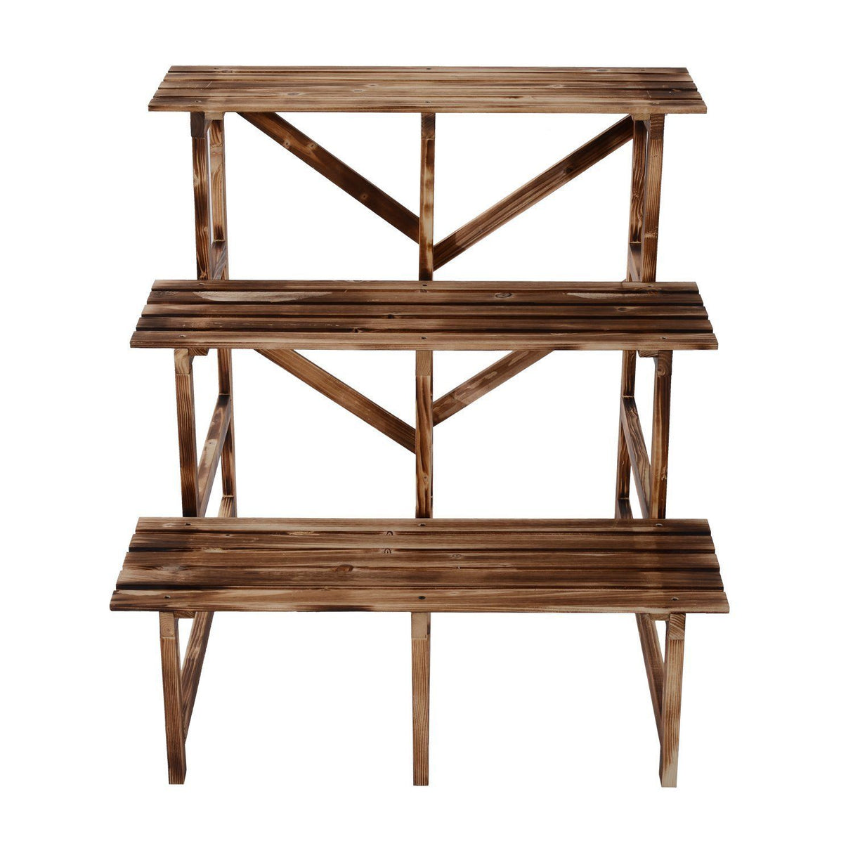 easycomfort easycomfort scaletta fioriera portavasi da giardino a 3 ripiani in legno di abete 80x80x80cm ean 8054111842372