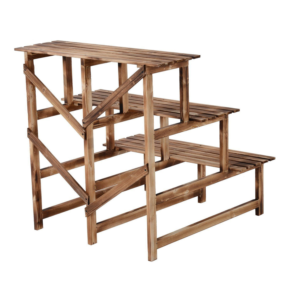 easycomfort easycomfort scaletta fioriera portavasi da giardino a 3 ripiani in legno di abete 80x80x80cm ean 8054111842372