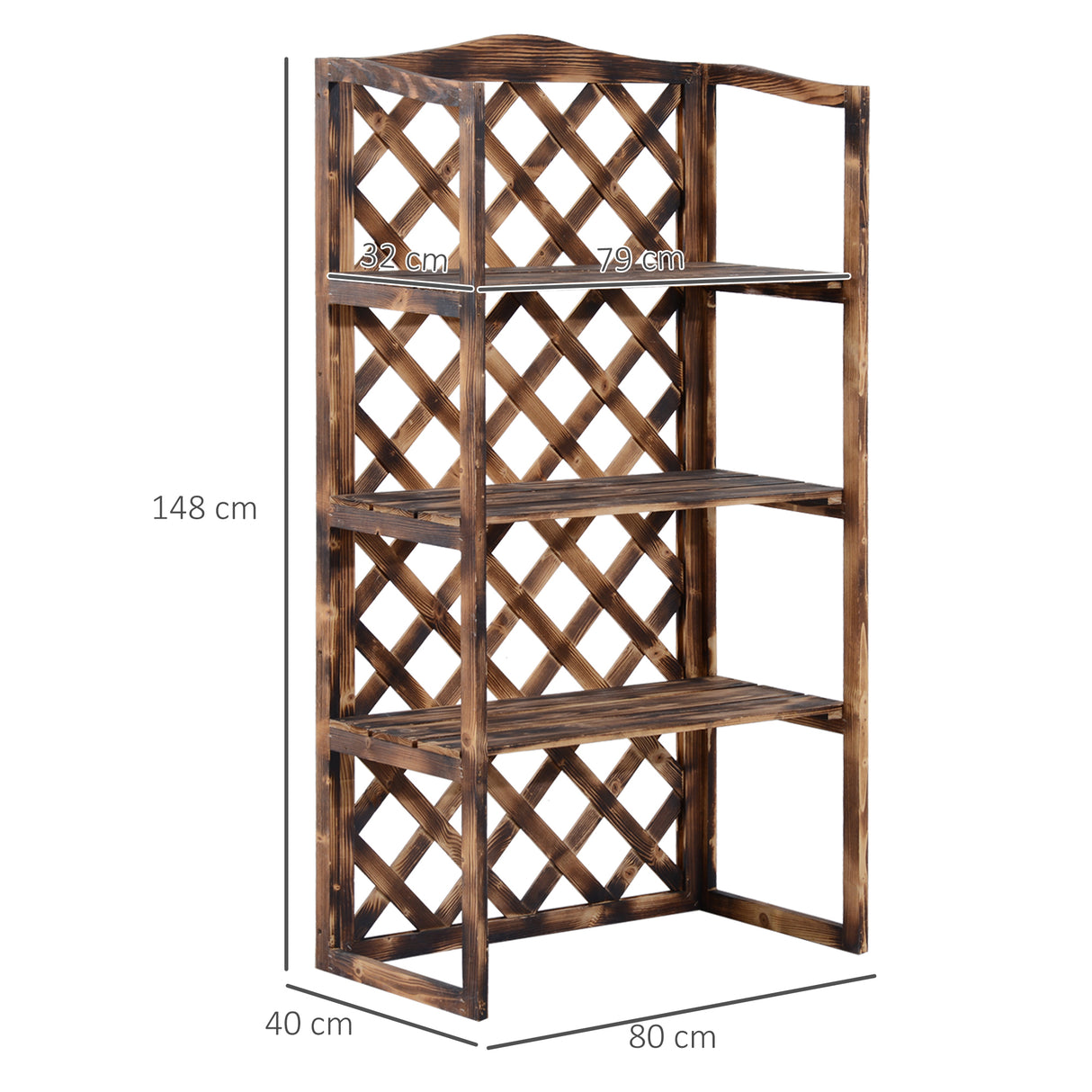 easycomfort easycomfort scaffalatura fioriera per piante a 3 ripiani in legno di abete 80x40x150cm ean 8054111846837