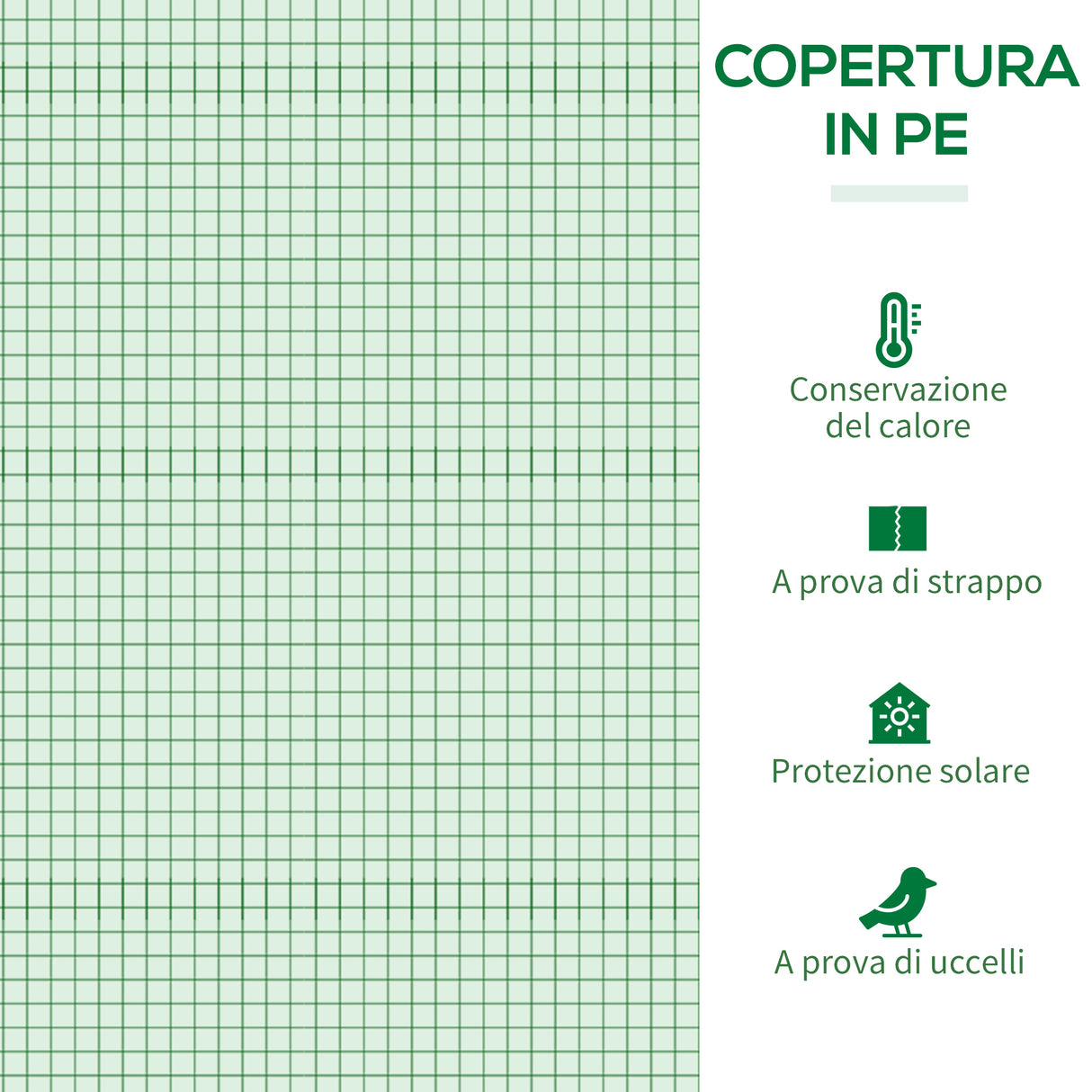 easycomfort easycomfort serra da giardino in pe e acciaio con 4 picchetti 2 finestre e copertura rinforzata 200x77x148 169cm