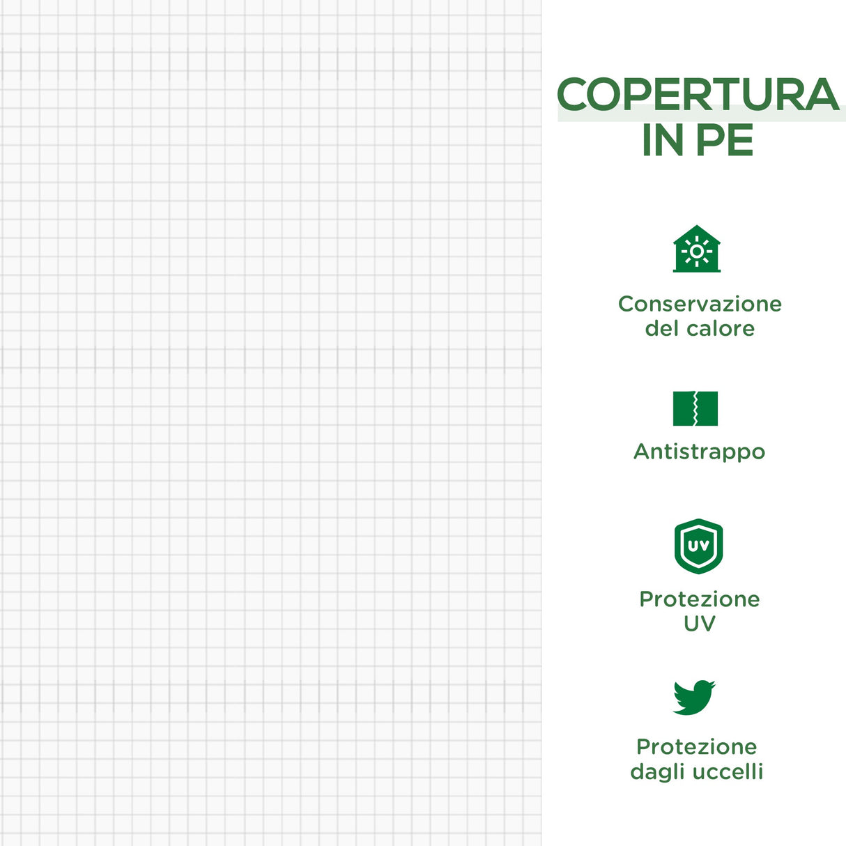 easycomfort easycomfort serra da giardino con copertura in pe rinforzato e telaio in acciaio 180x90x90cm bianco