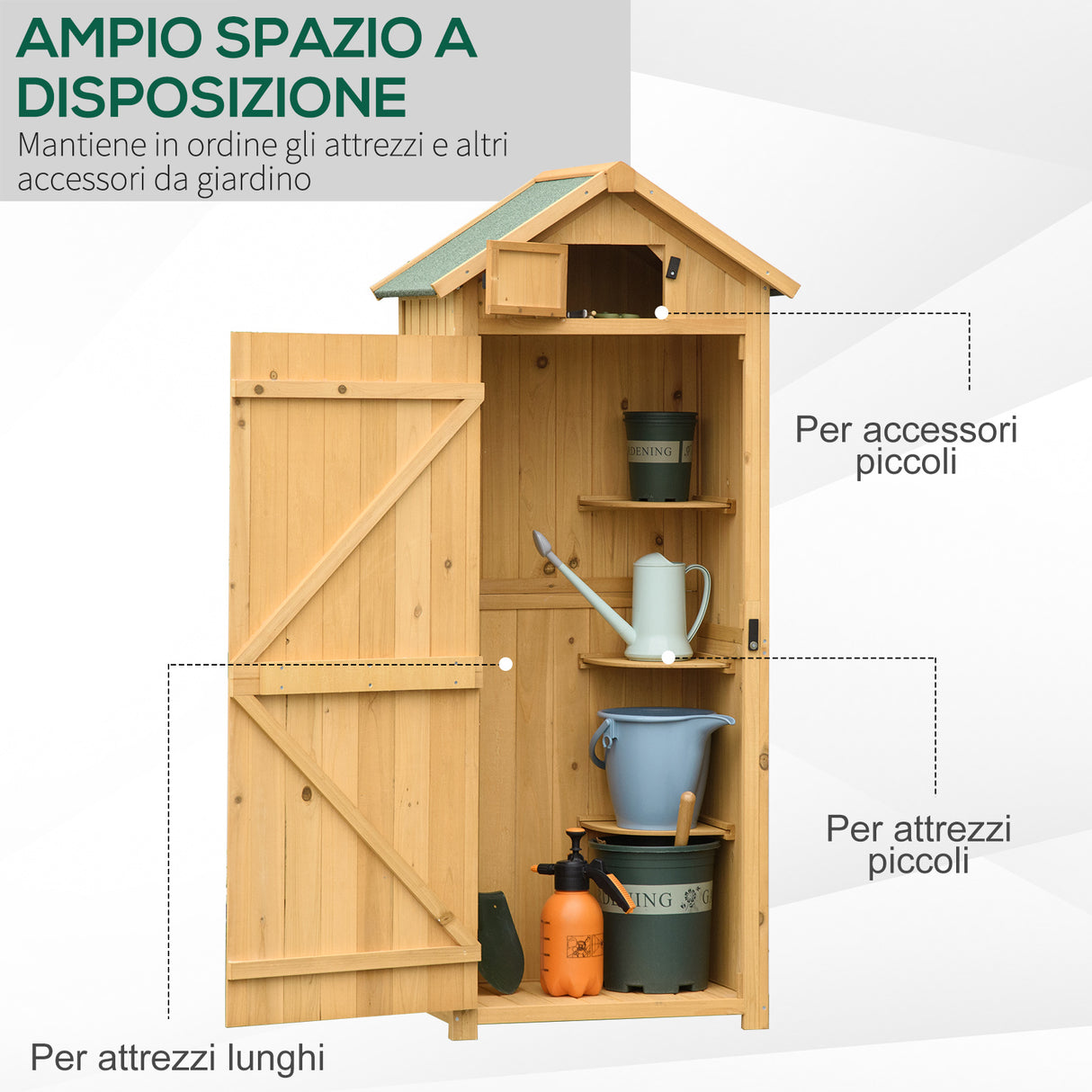 easycomfort easycomfort capanno da giardino porta attrezzi in legno impermeabile 77x54 2x179cm giallo