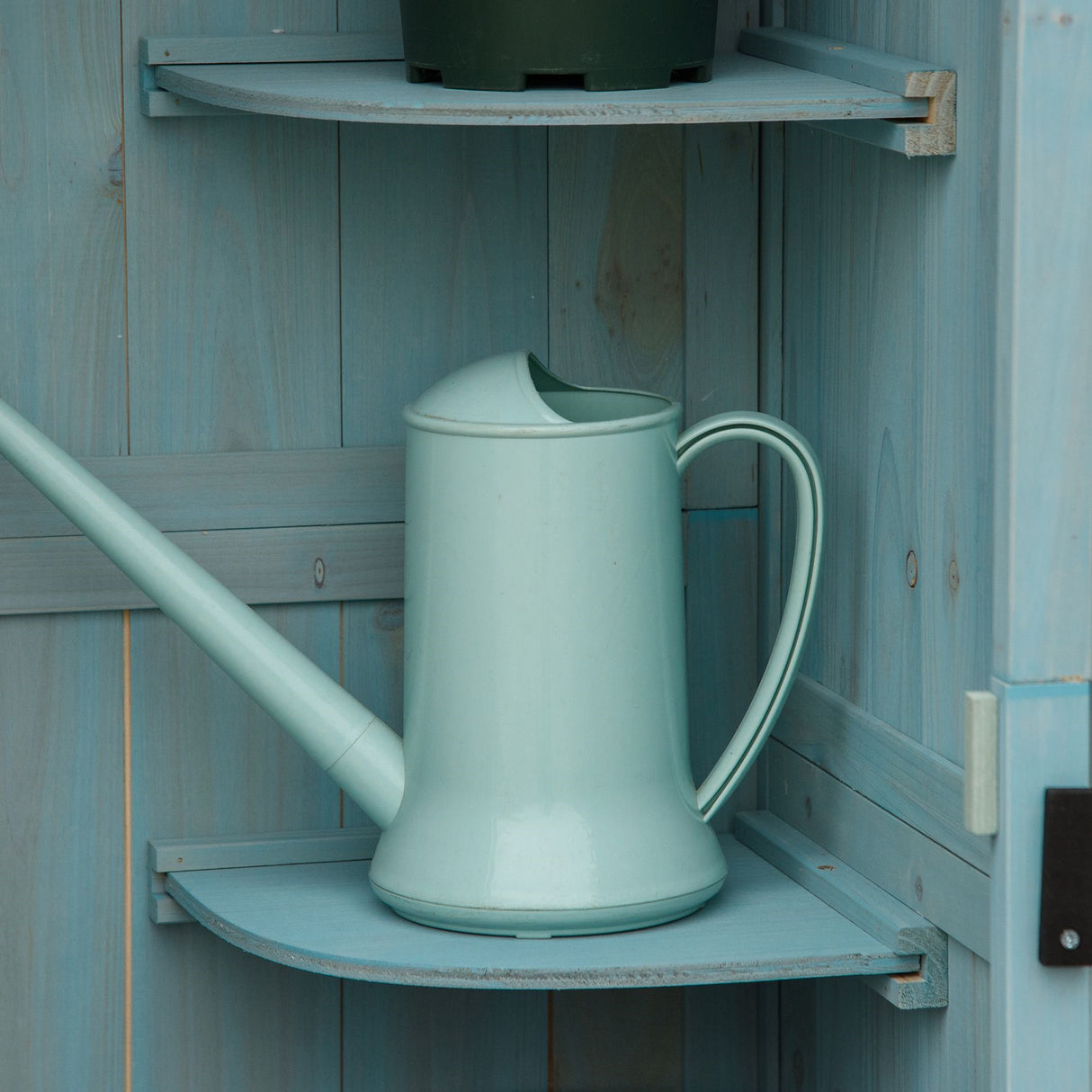 easycomfort easycomfort casetta da giardino porta attrezzi in legno con 3 ripiani 77x54 2x179cm blu