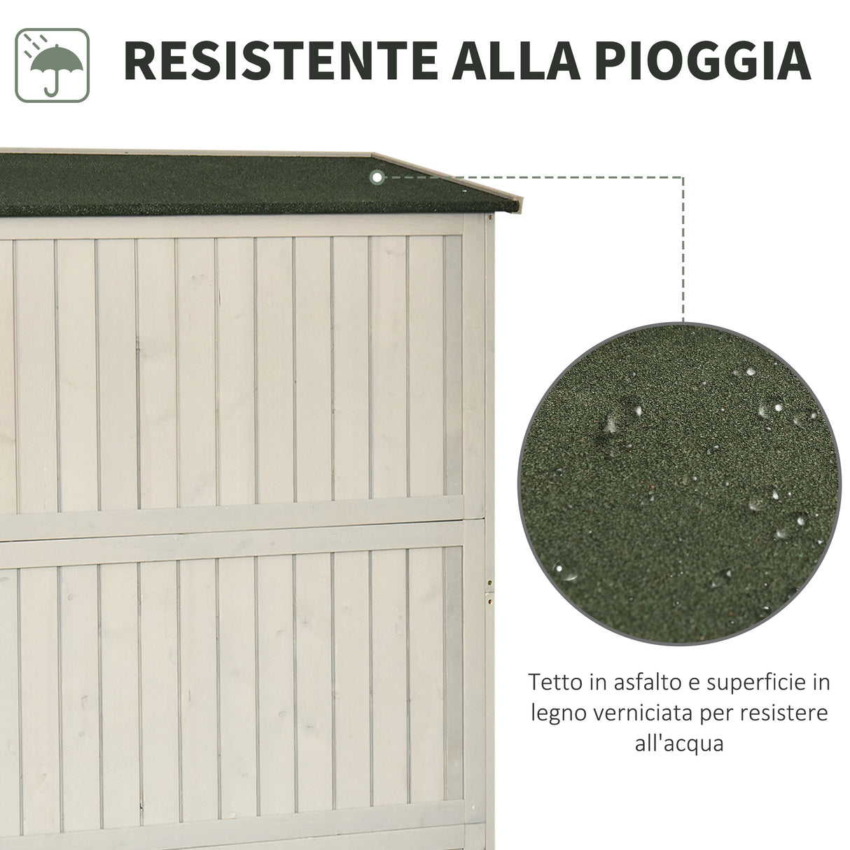 easycomfort easycomfort casetta da giardino legno con porta doppia mensole e finestre 127 5x50x164cm