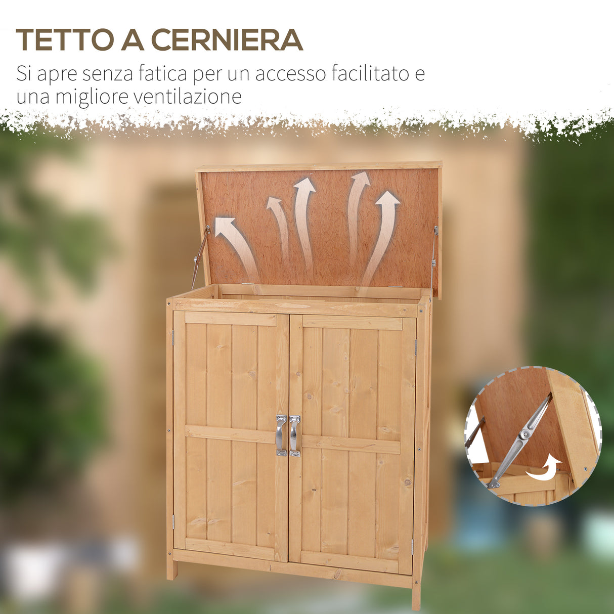 easycomfort easycomfort armadio da esterno ripostiglio da giardino a 2 ripiani porta attrezzi in legno 74 43 88cm ean 8054144131870