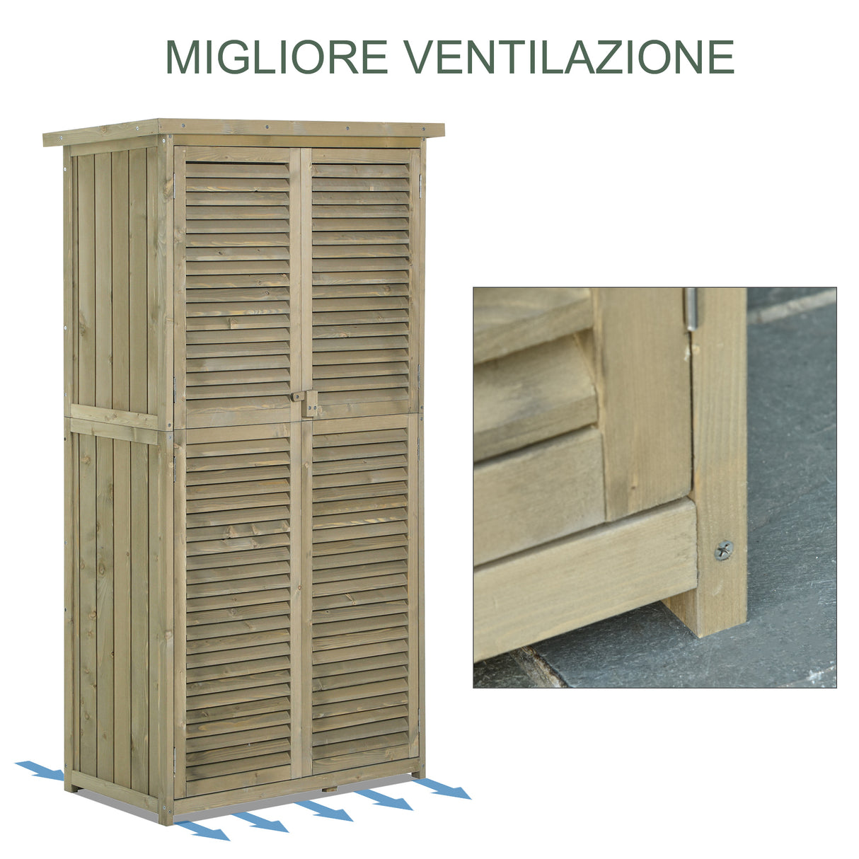 easycomfort easycomfort capanno per utensili da giardino con 4 scompartimenti in legno di abete impermeabile ean 8055776910369