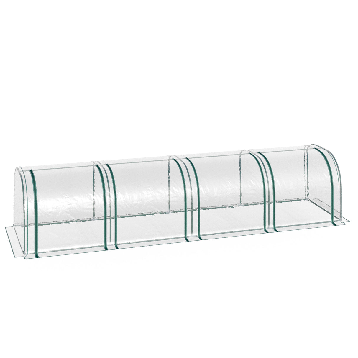 easycomfort easycomfort serra a tunnel in acciaio e pvc impermeabile e anti uv con 4 porte a cerniera 395x100x80 cm