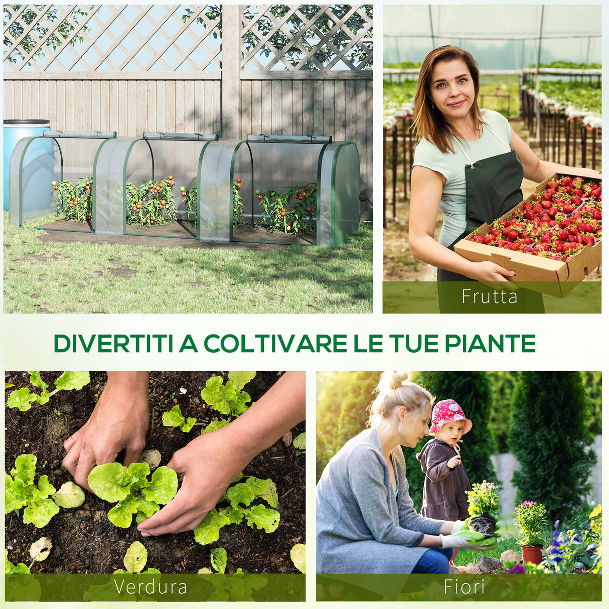 easycomfort easycomfort serra a tunnel in pvc trasparente e acciaio con porte a cerniera 295x100x80 cm