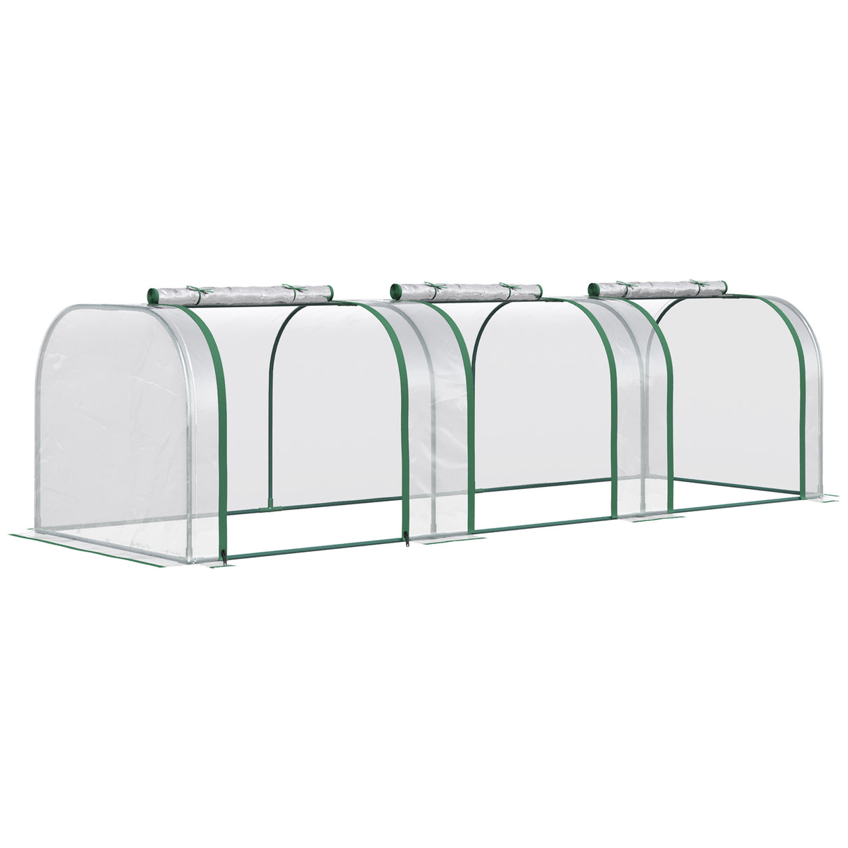 easycomfort easycomfort serra a tunnel in pvc trasparente e acciaio con porte a cerniera 295x100x80 cm