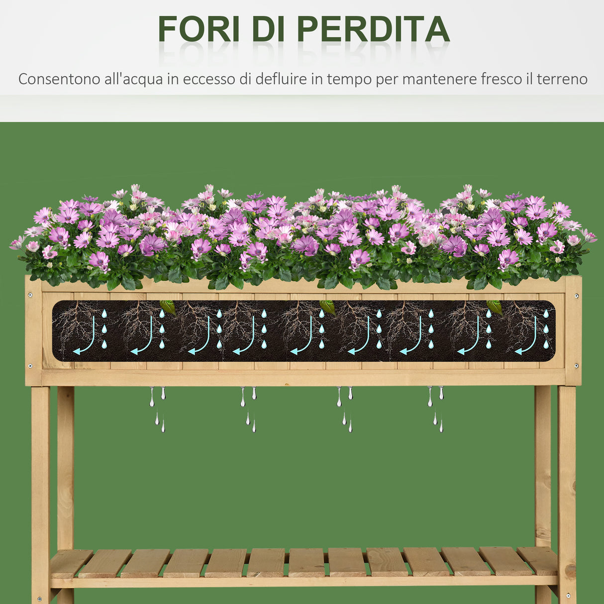 easycomfort easycomfort orto pensile urbano con 8 griglie e ripiano inferiore per piante da giardino 120x60x81cm legno ean 8054144136189