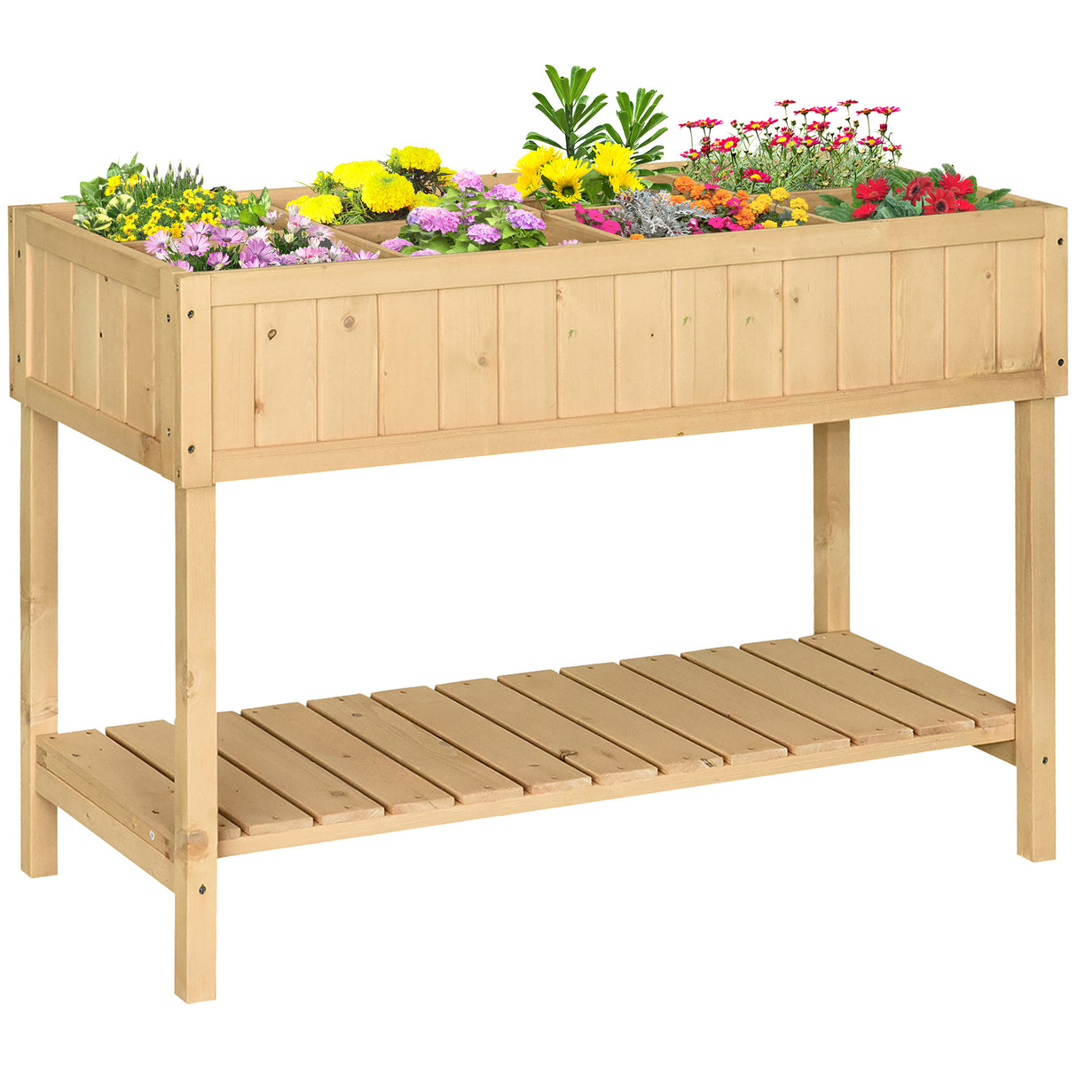 easycomfort easycomfort orto pensile urbano con 8 griglie e ripiano inferiore per piante da giardino 120x60x81cm legno ean 8054144136189