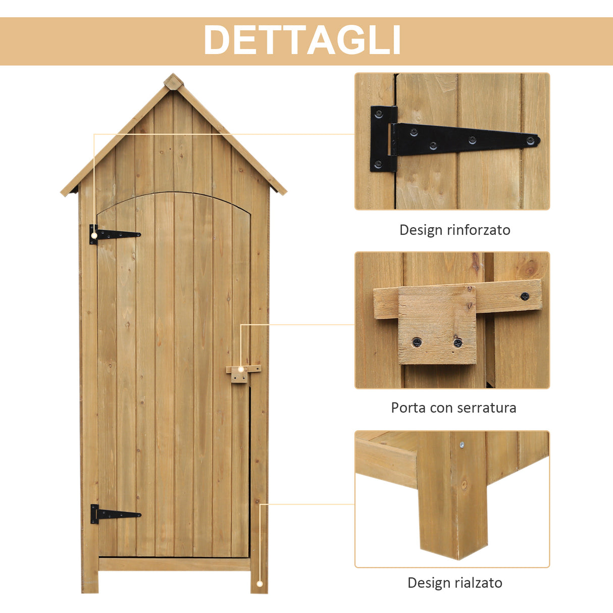 easycomfort easycomfort casetta porta attrezzi da giardino in legno impermeabile con porte e mensole ean 8054144133607