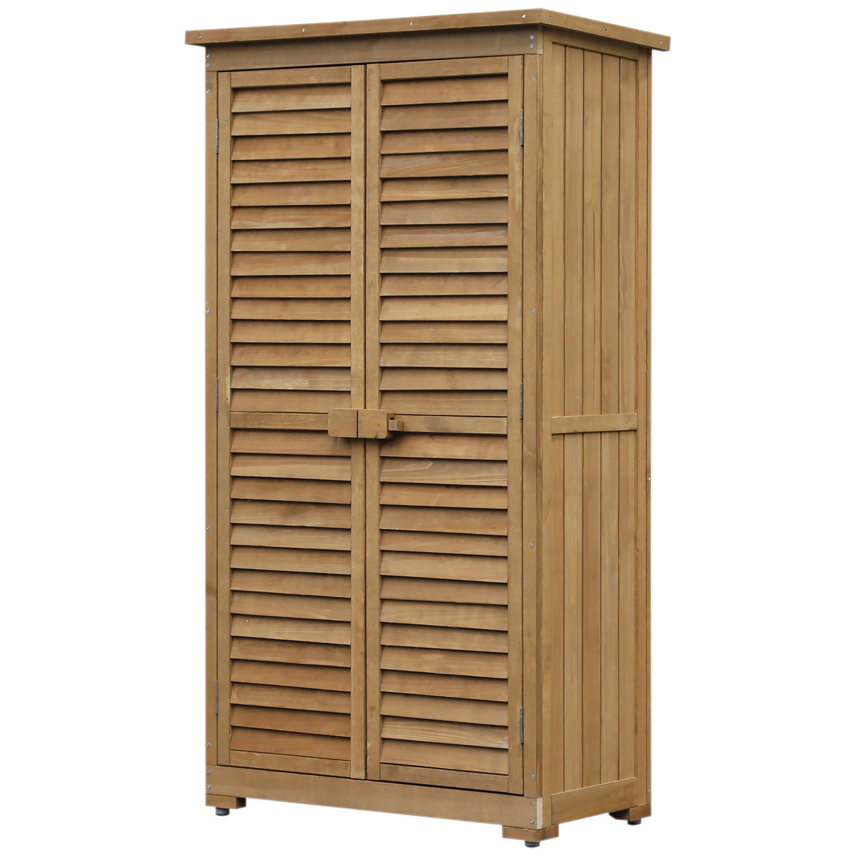 easycomfort easycomfort armadio porta attrezzi da giardino impermeabile 3 ripiani in legno 87x46 5x160cm