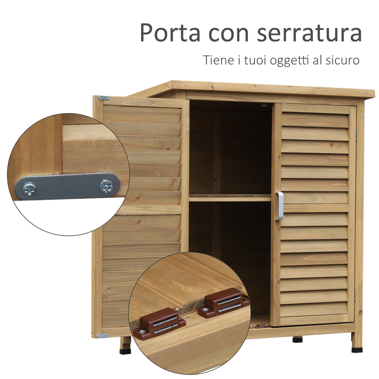 easycomfort easycomfort casetta da giardino in legno di abete con tetto in bitume impermeabile 87x46.5x96.5cm