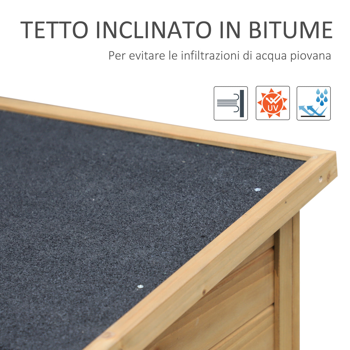 easycomfort easycomfort casetta da giardino in legno di abete con tetto in bitume impermeabile 87x46.5x96.5cm