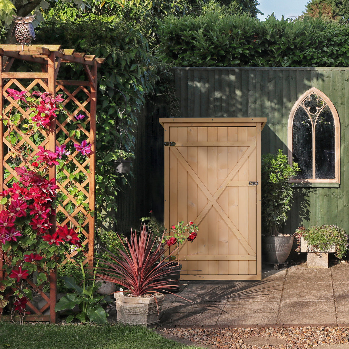 easycomfort easycomfort capanno attrezzi da esterno in legno abete impermeabile 75x56x115 cm ean 8054144132280