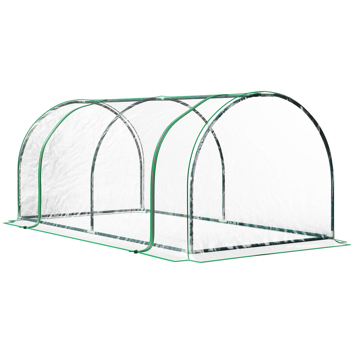 easycomfort easycomfort serra da giardino a tunnel in acciaio e con copertura in pvc 200x100x80 cm trasparente e verde