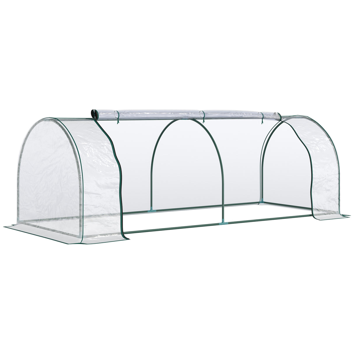 easycomfort easycomfort oustunny serra da giardino con porte anteriori a cerniera in acciaio e pvc 250x100x80 cm