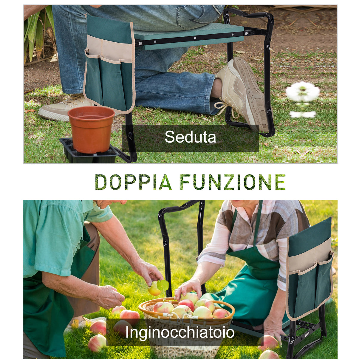 easycomfort easycomfort inginocchiatoio panca da giardino pieghevole con tasca porta attrezzi ean 8054111840460